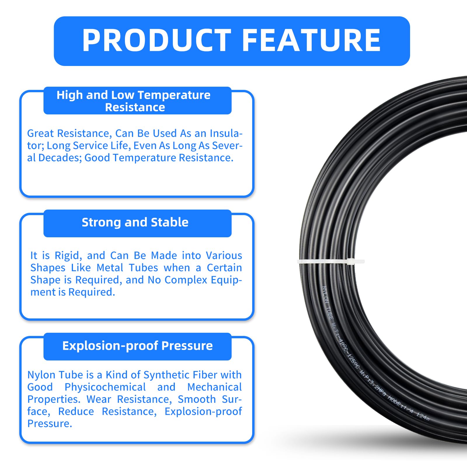 8MM OD Negro 10 metros de nylon neumático tubo de aire Kit de manguera de tubería para la transferencia de fluidos del sistema de frenos