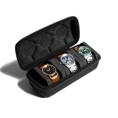 3 Slot Hard Watch Travel Case, Watch Roll Case Storage and Organizer for Men and Women, with anti-mo