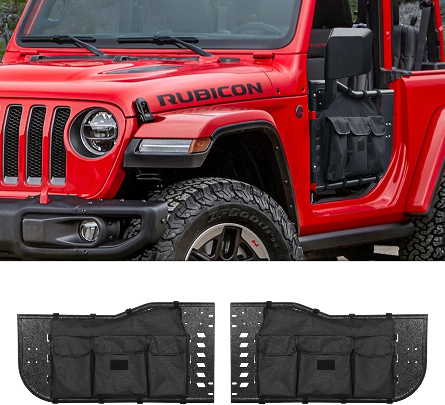 Tube Half Summer Doors Compatible with 2018-2024 Jeep Wrangler JL Unlimited & Gladiator JT 2-Door(Exclude JK Models),Front Door 2 PCS,Includes Offroad Door Storage Bag