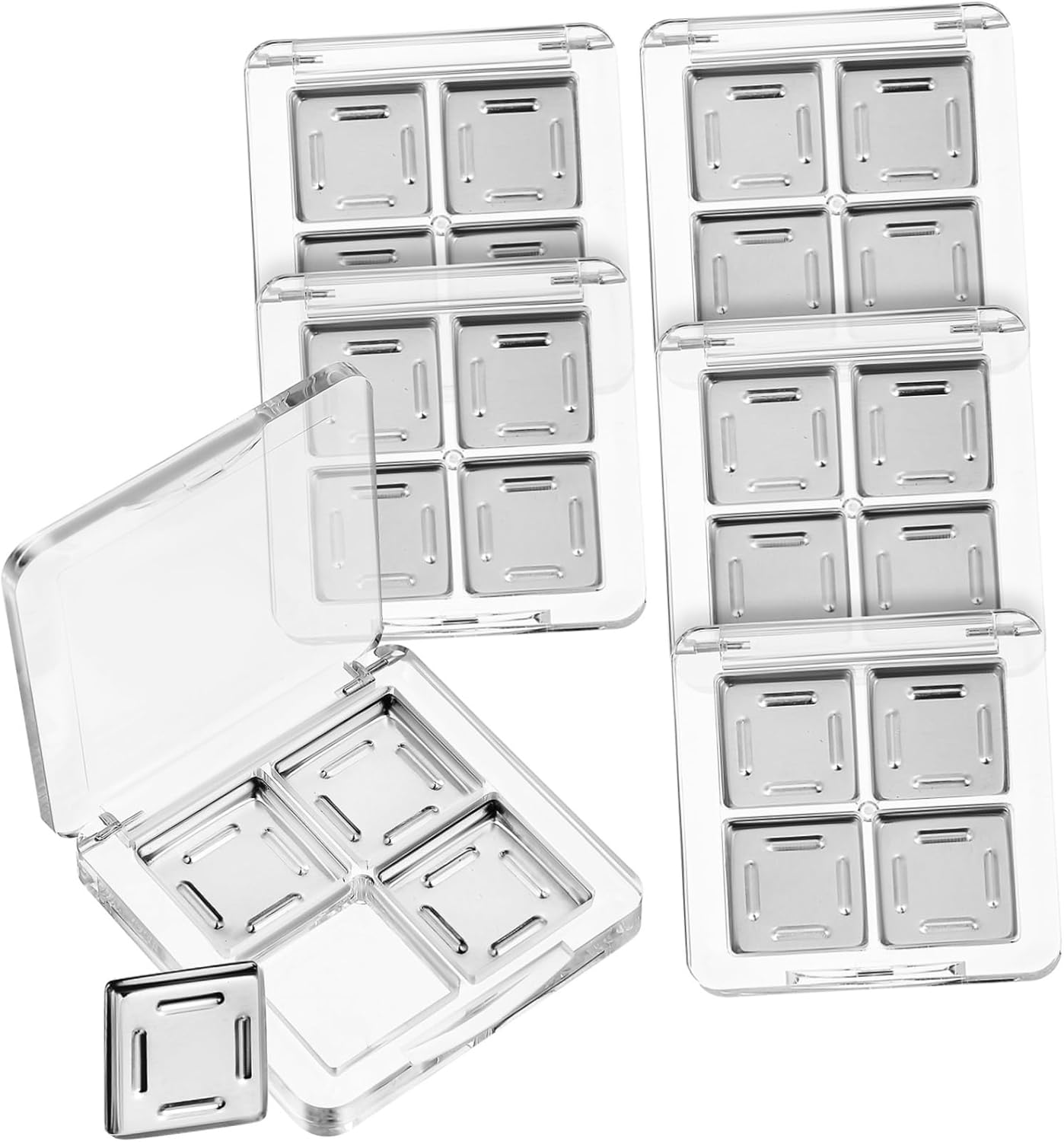 6pcs Empty Eyeshadow Palette Makeup Palette Organizer Sturdy Plastic Makeup Case Tight Sealing