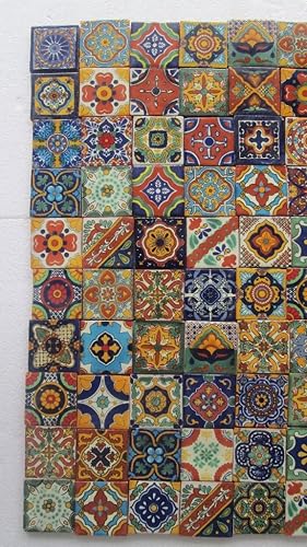 Miniatura 2 de 300 MIXED DESIGNS Mexican tile handmade talavera backsplash mosaic 2 X 2"