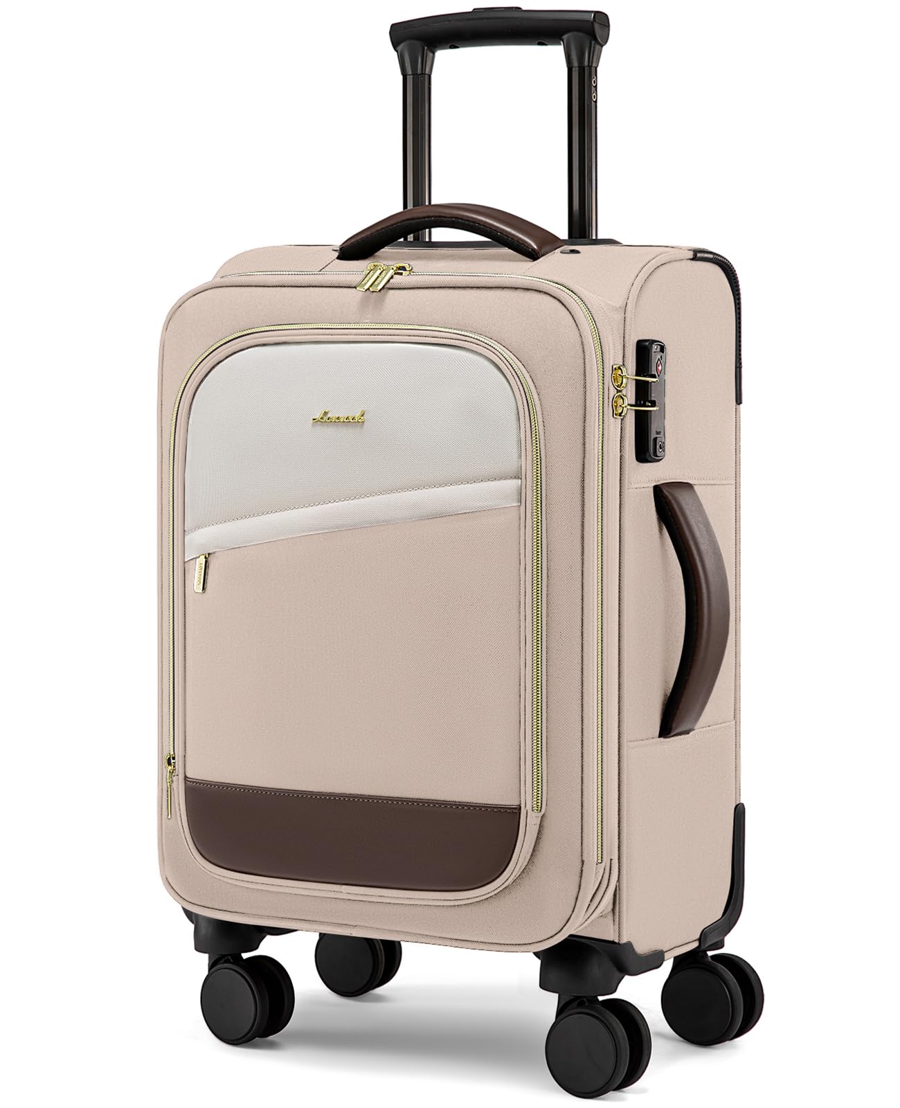 LOVEVOOK Valigia Bagaglio a Mano, Trolley Leggero Morbido Valigia da Viaggio con 4 Ruote e Lucchetto TSA, Piccola Valigia da Cabina da 55 cm con Scomparto per Laptop, 45L