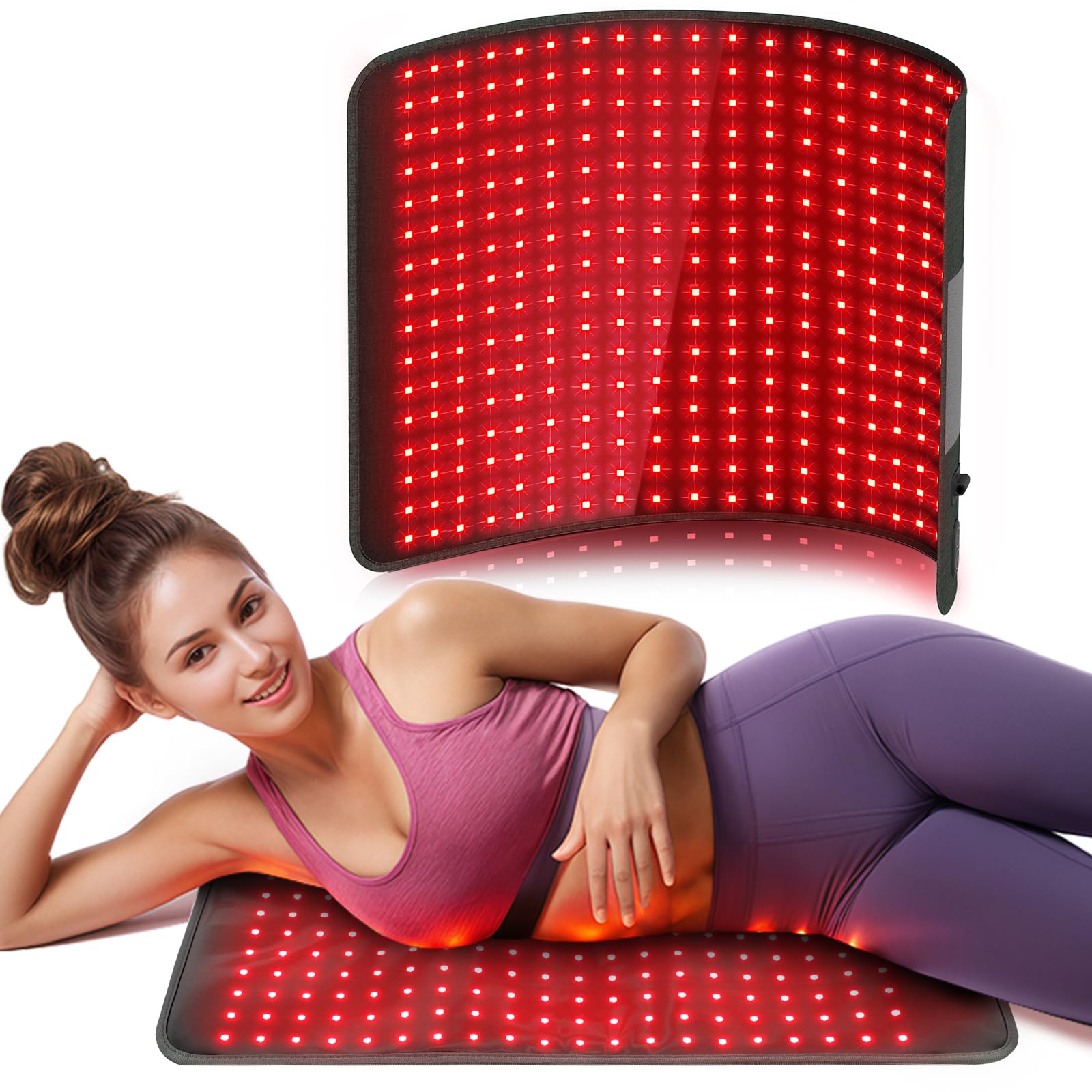 Comfytemp 24'' x 17'' Large Red Light Therapy Pad for Body, 320 LEDs FSA Eligible HSA Near Infrared Light Therapy Pad, 48W Light Wrap for Back Waist Joint Muscle Pain Relief, 660nm & 850nm