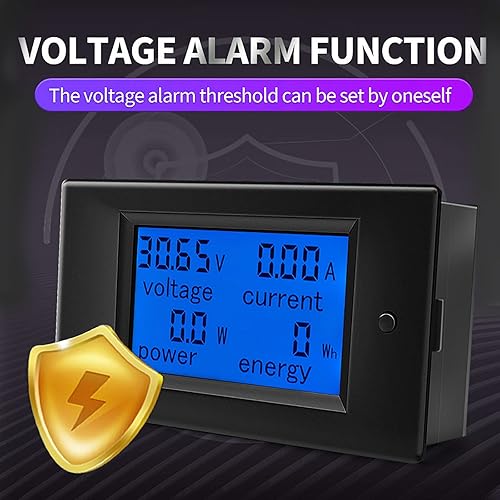 Miniatura 15 de Medidor de monitor de batería multifunción CC, 0-200V, 0-300A (ampliamente aplicado a batería de 12V/24V/48V RV/coche) Pantalla LCD Medidor