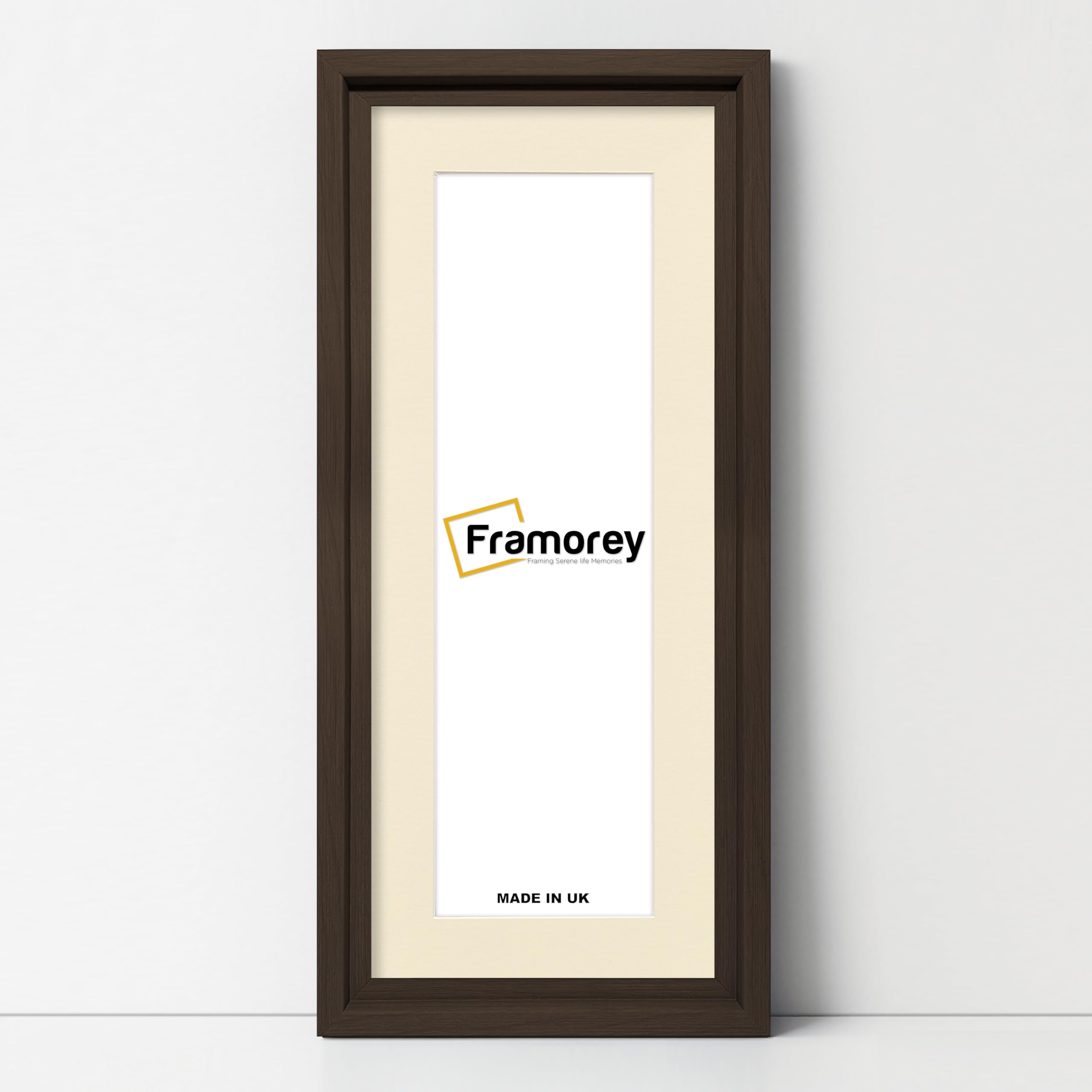 FRAMOREY Panoramic Style Picture Frame, 26x15" Size Walnut Photo Frame With 22x11" Size Ivory Mount, Oslo Style Wall Art Hanging Frames