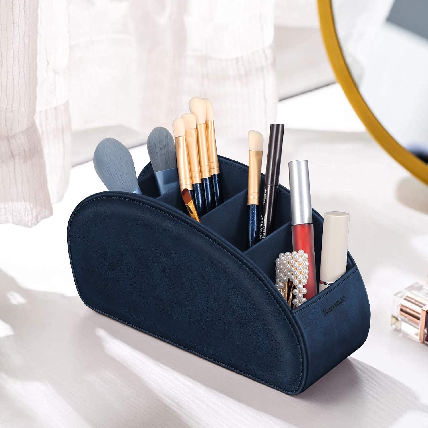 KENOBEE Remote Control Holder with 5 Compartments, Blue image 4