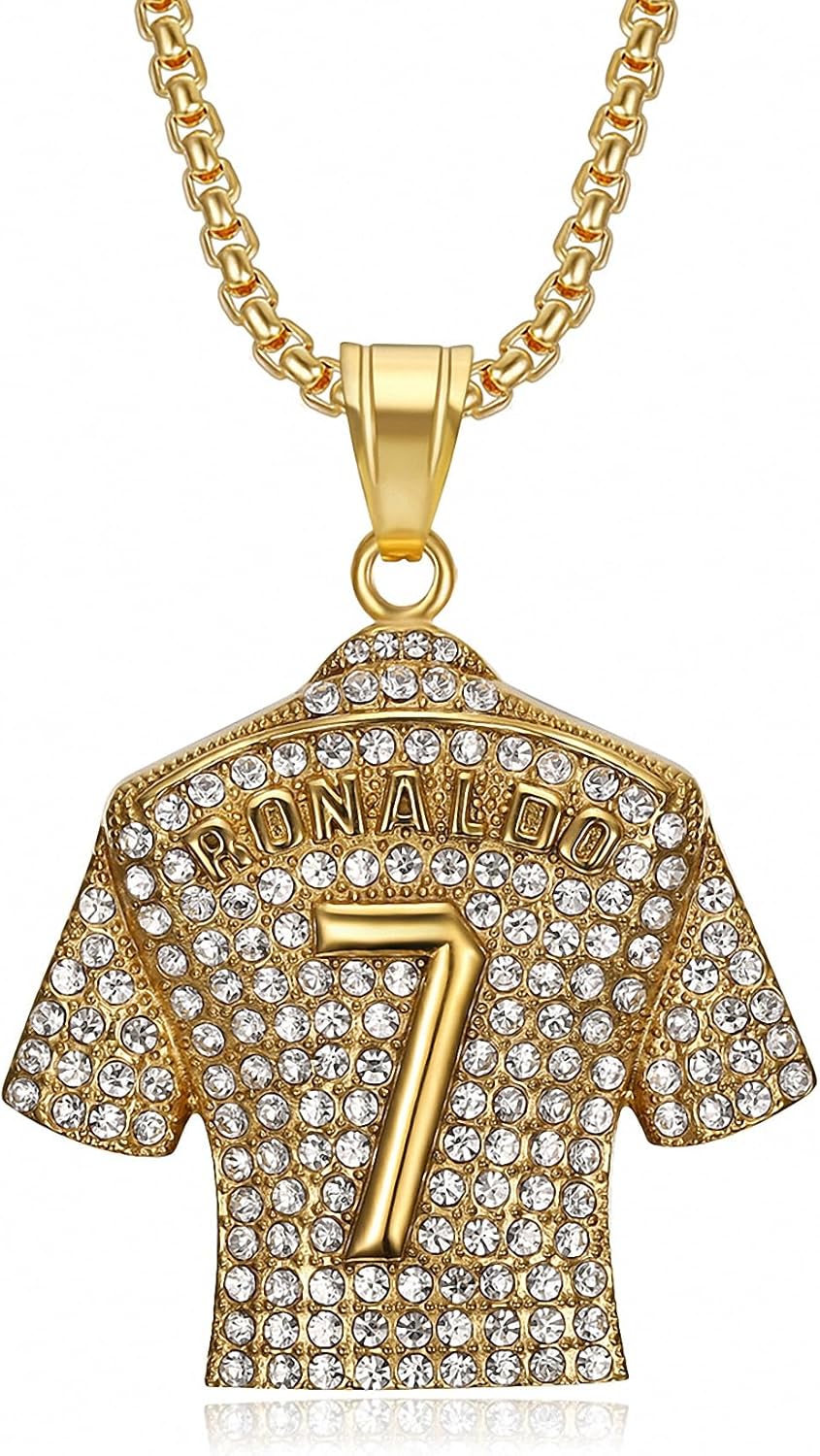 NineSSJLY Coffret Cadeau Football : 2 Colliers (Maillot + Ballon) + Porte-Clés Légende N°7 – Bijoux Pour Hommes, Garçons, Fans Et Supporters