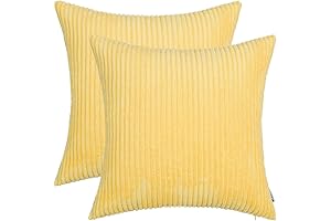 HWY 50 Corduroy Soft Solid Decorative Throw Pillows Covers 16x16 Inch