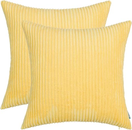 pale yellow throw pillows