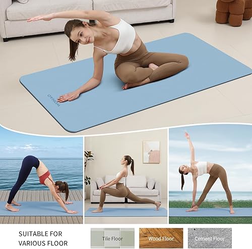 Miniatura 6 de Extra Thick 8mm Yoga Mat, 72"x28" Non Slip Exercise Mat, Reversible 2-Sided Dual Color Premium POE Material, with Carrying Strap for Yoga, Pilates,