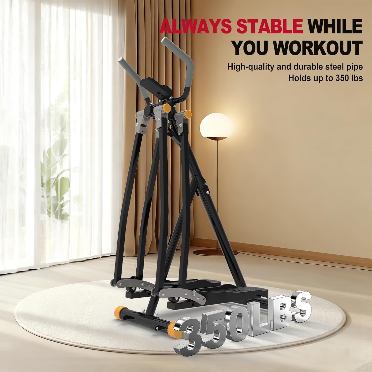 HOTWAVE Space Walker Exercise Machine - Air Walker Elliptical Trainer for Home Use, with Foldable Design for an Aerobic Stepper and Cross Trainer Glider Exercise Machine for Men and Women