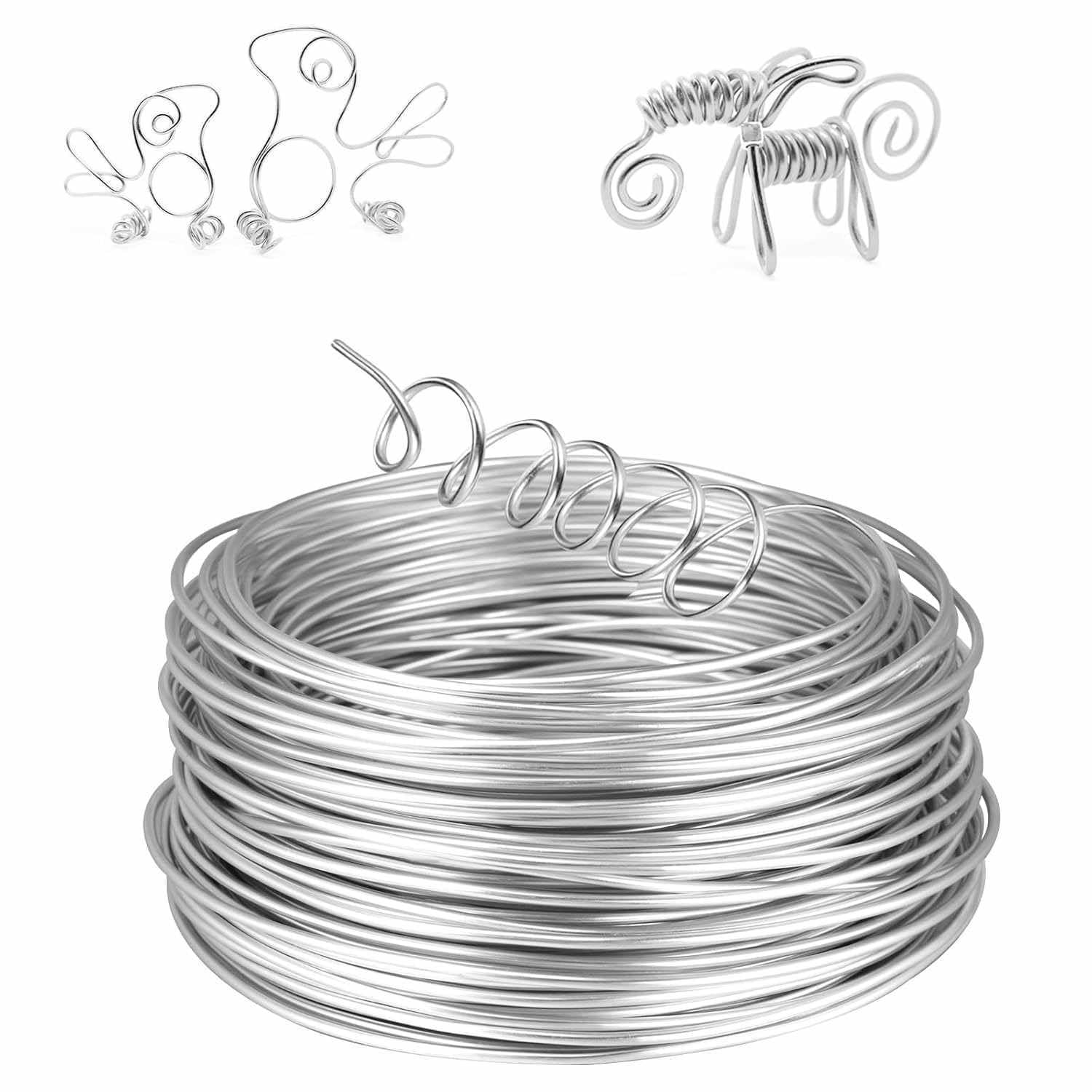 TECHZOCO Filo di ferro zincato, filo floreale, filo di artigianato, rotolo di filo di acciaio plastificato, filo di legatura flessibile, filo fai da te, diametro 1,6 mm, lunghezza 15 metri