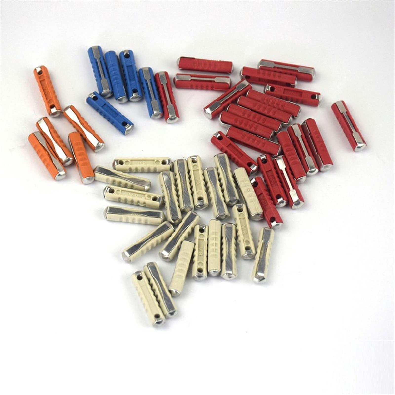50 Pz/Kit 5A 8A 16A 25A Kit di fusibili for auto d'epoca in ceramica for fusibile for auto Continental for fusibile europeo for siluro proiettile