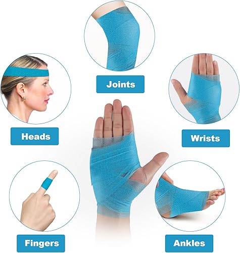 Miniatura 2 de NAICHA 2 rollos de cinta atlética de 65.6 pies por rollo, cinta de espuma deportiva atlética rosa para tensiones y esguinces, sin residuos pegajosos