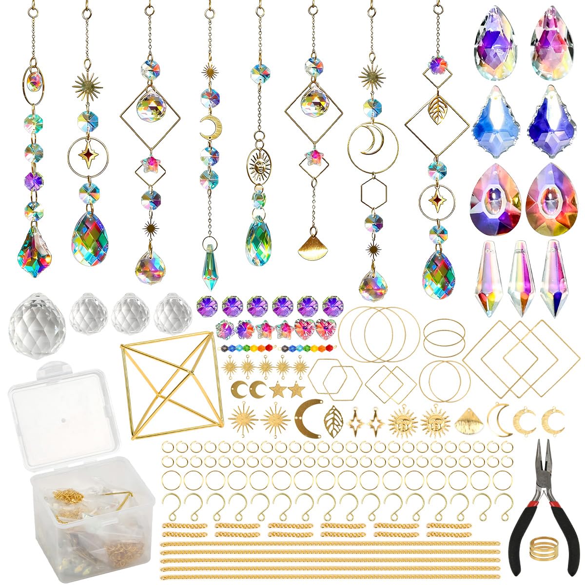 400PCS Atrapasoles Cristal Colgante,Suncatcher Colgantes Cristal Suncatcher Ornamento Colgante para Muebles del Hogar, Oficinas, Ventanas de Jardín Fiesta Boda Decoración