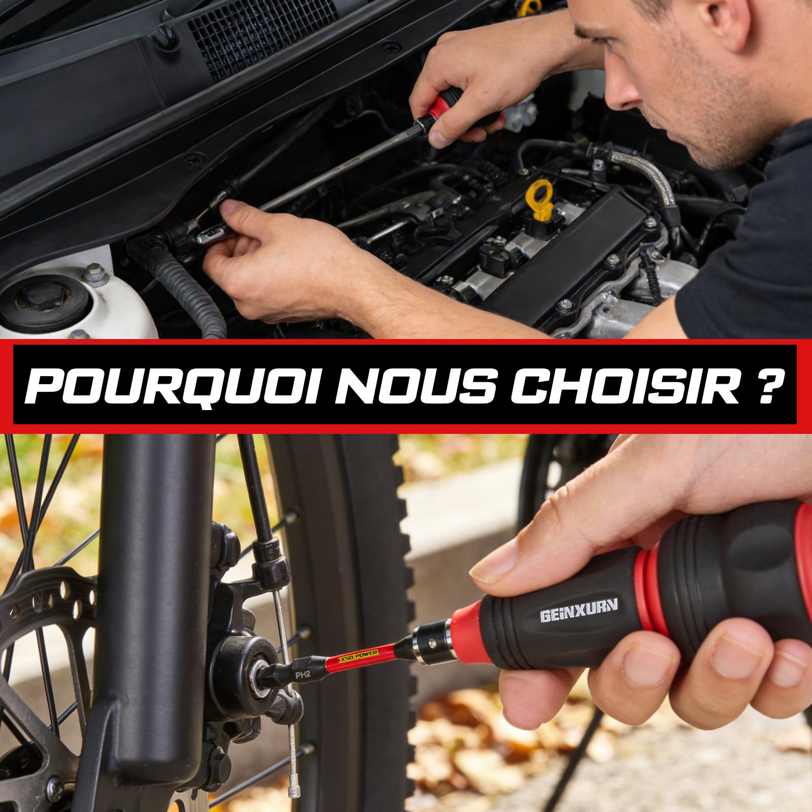 GEINXURN Set de 35 Tournevis à Cliquet Court Douille Magnétique Hexagonale Mini Cliquet Double Extrémité Multi-Embouts Magnétiques (PH/PZ/Torx/Hex) et Porte-Embout pour Réparation