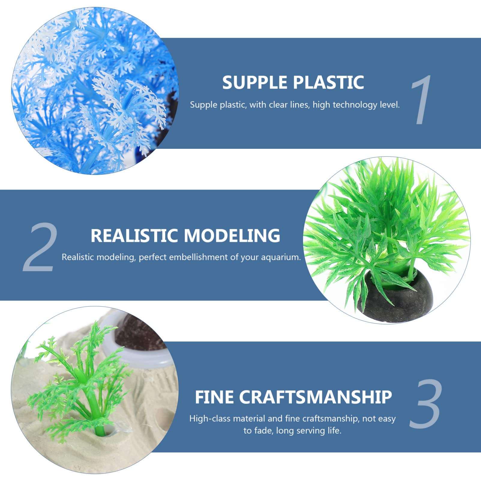 YARNOW 5 Juegos decoración del Acuario Plantas de Simulación Tanques Aire Plantas de Acuario Artificial Plants Aqua Plant pecera plastico Planta Falsa de plastico AbS