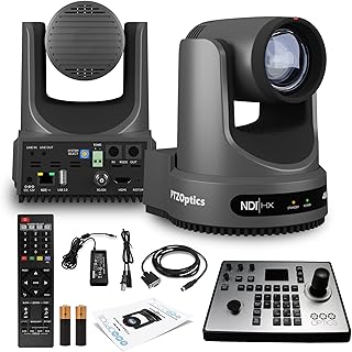 PTZOptics Move 4K SDI/HDMI/USB/IP PTZ Camera with 20x Optical Zoom (Gray) (PT20X-4K-GY-G3) PT-Joy-G4 Joystick Controller