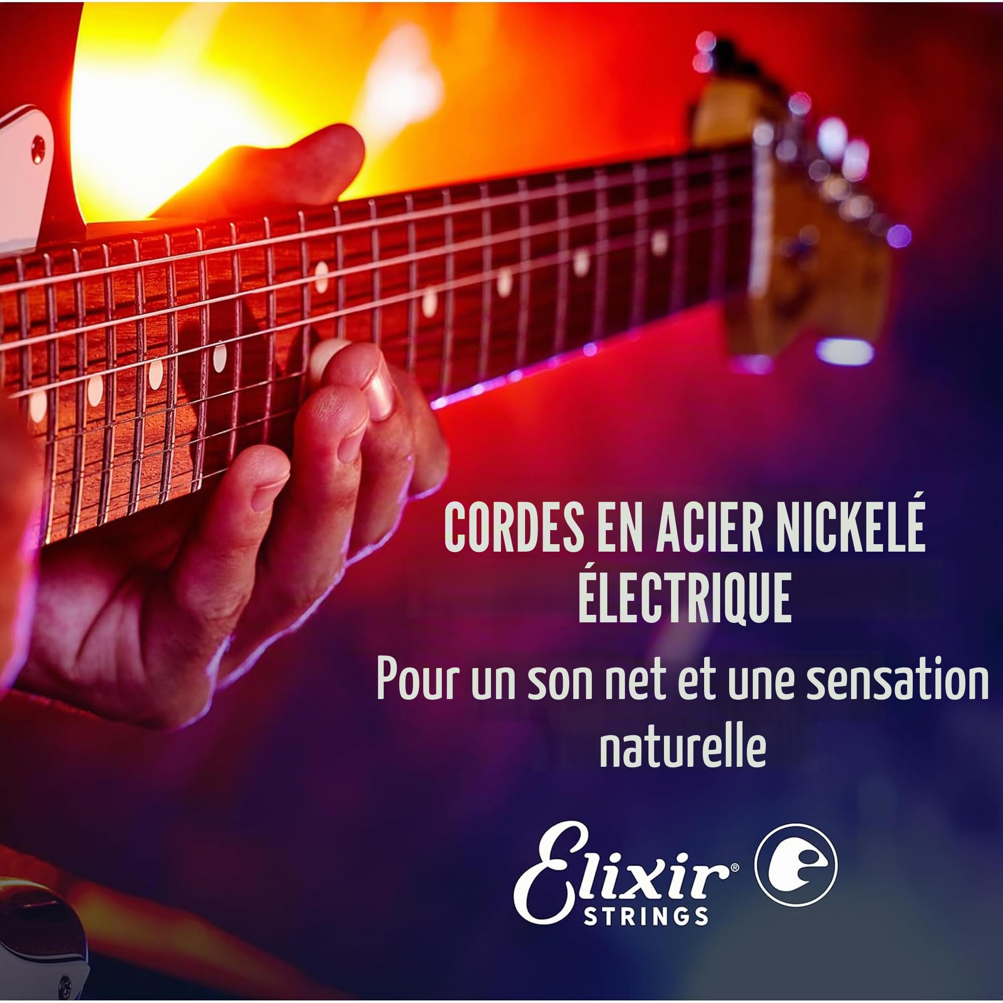 Elixir Cordes de guitare électrique en acier plaqué nickel avec revêtement OPTIWEB - Elixir - Lot de 3 cordes pour guitare électrique - Super Light 9-.42