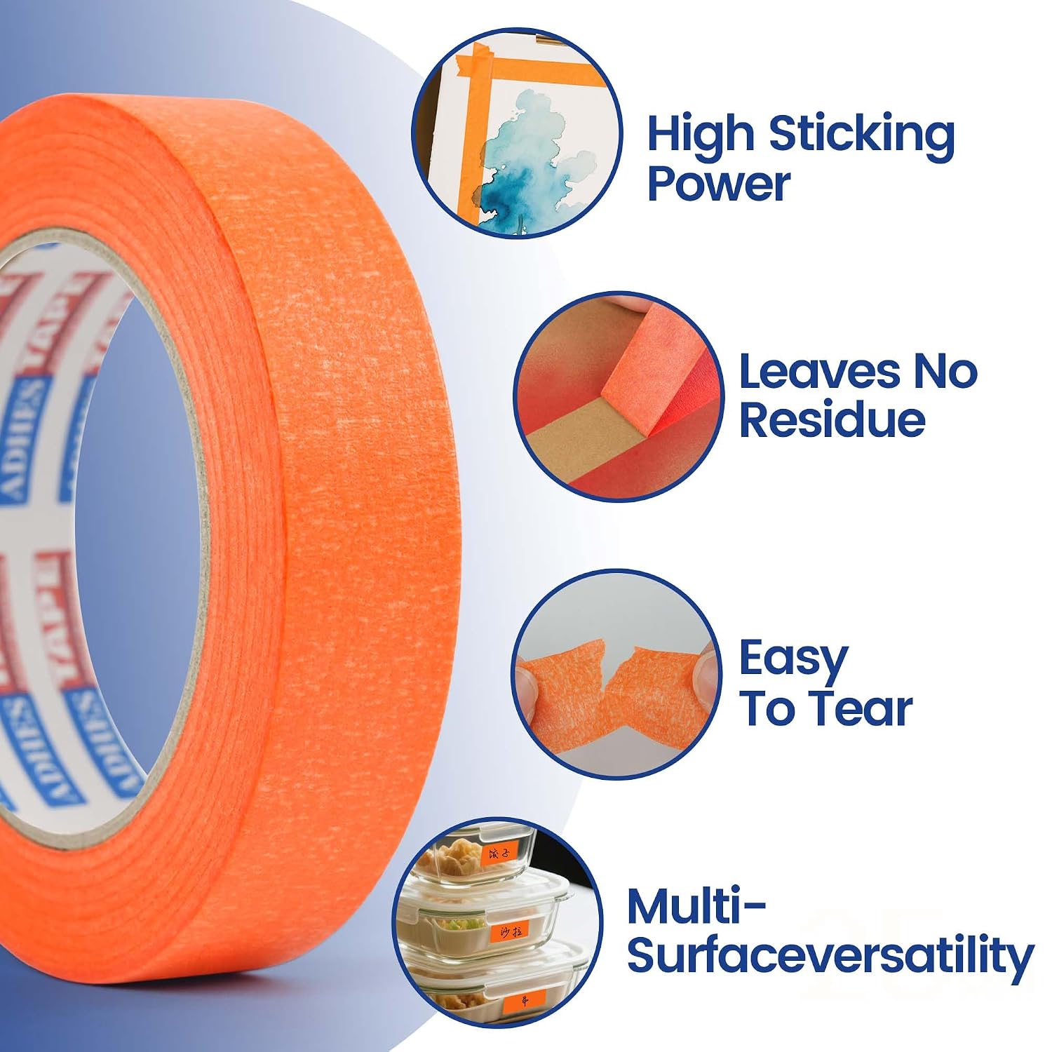 Adhes Orange Masking Tape Painter Tape Dispenser 25mm x 50m
