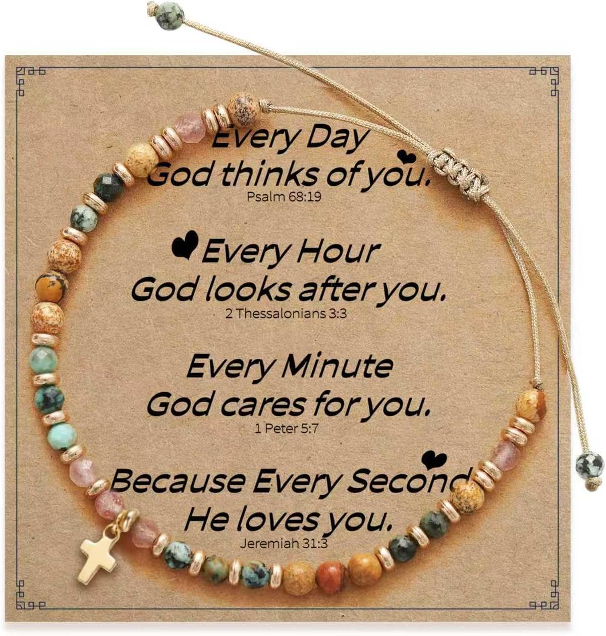 Christian Gifts for Women, Cross Bracelet, Christian Gifts, Inspirational Gifts for Women, Natural Stone Bracelets, Religious Gifts for Woman