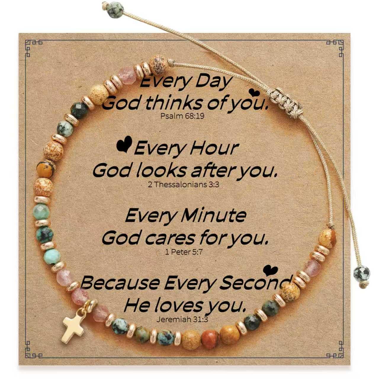 Christian Gifts for Women, Cross Bracelet, Christian Gifts, Inspirational Gifts for Women, Natural Stone Bracelets, Religious Gifts for Woman