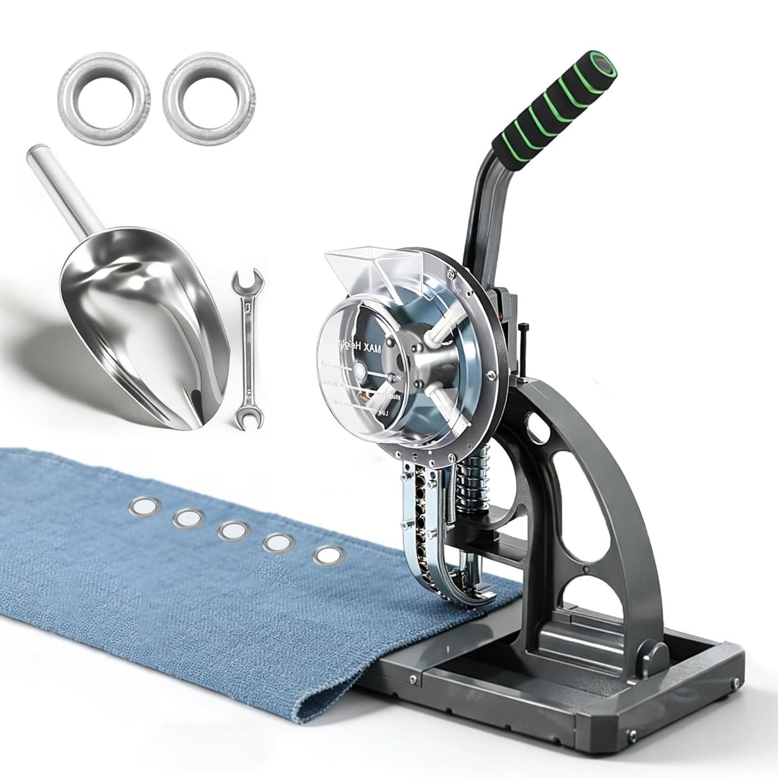 Máquina de ojales comercial, herramienta semiautomática de perforación, kit de perforador de agujeros de mano para toldo y pósteres, 6 mm