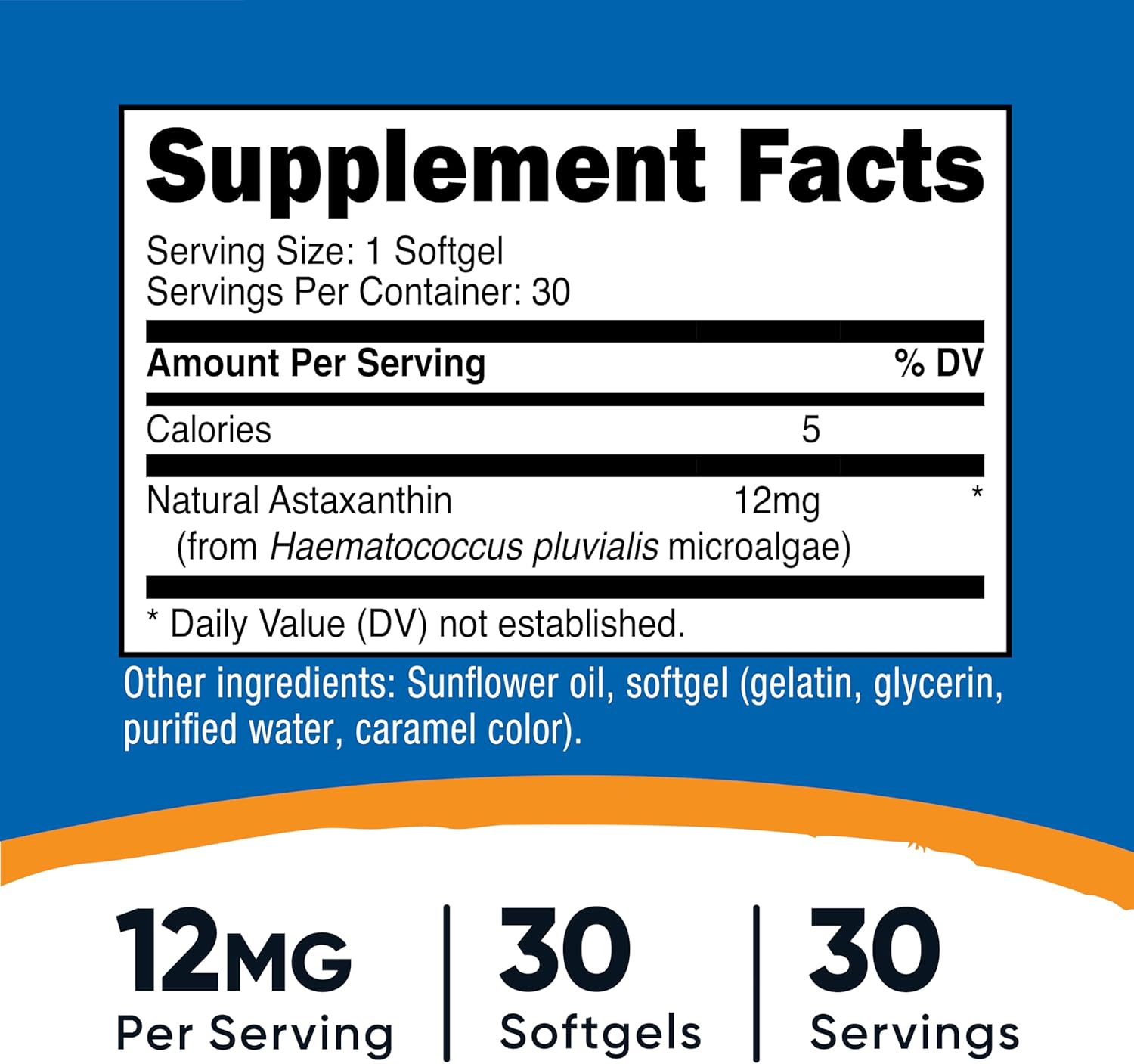 Nutricost Astaxanthin 12mg, 30 Softgels - Non-GMO and Gluten Free - Image 2