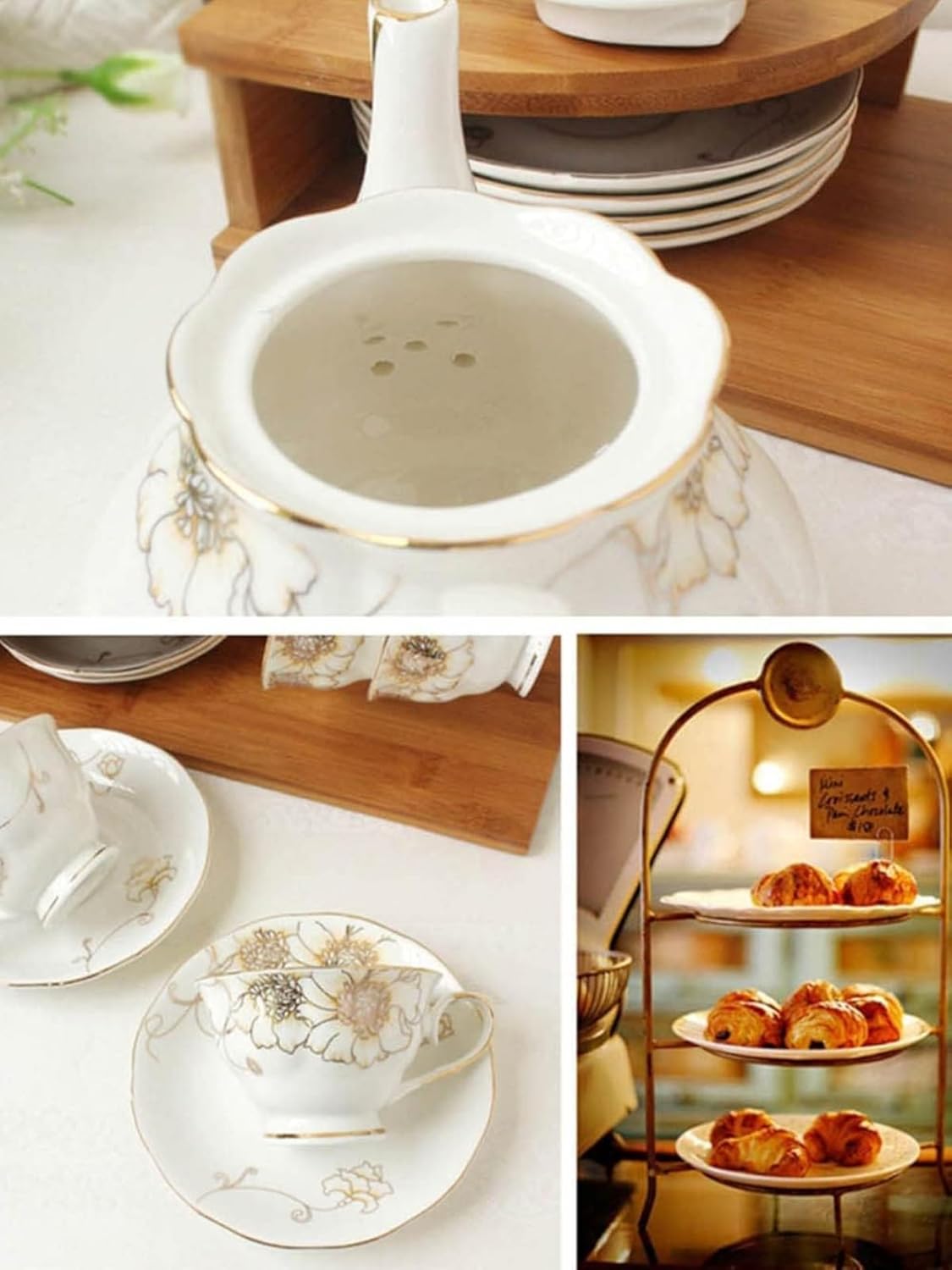 美品】Noritake ティーセット 6客 カップ&ソーサー ポット ケーキ皿