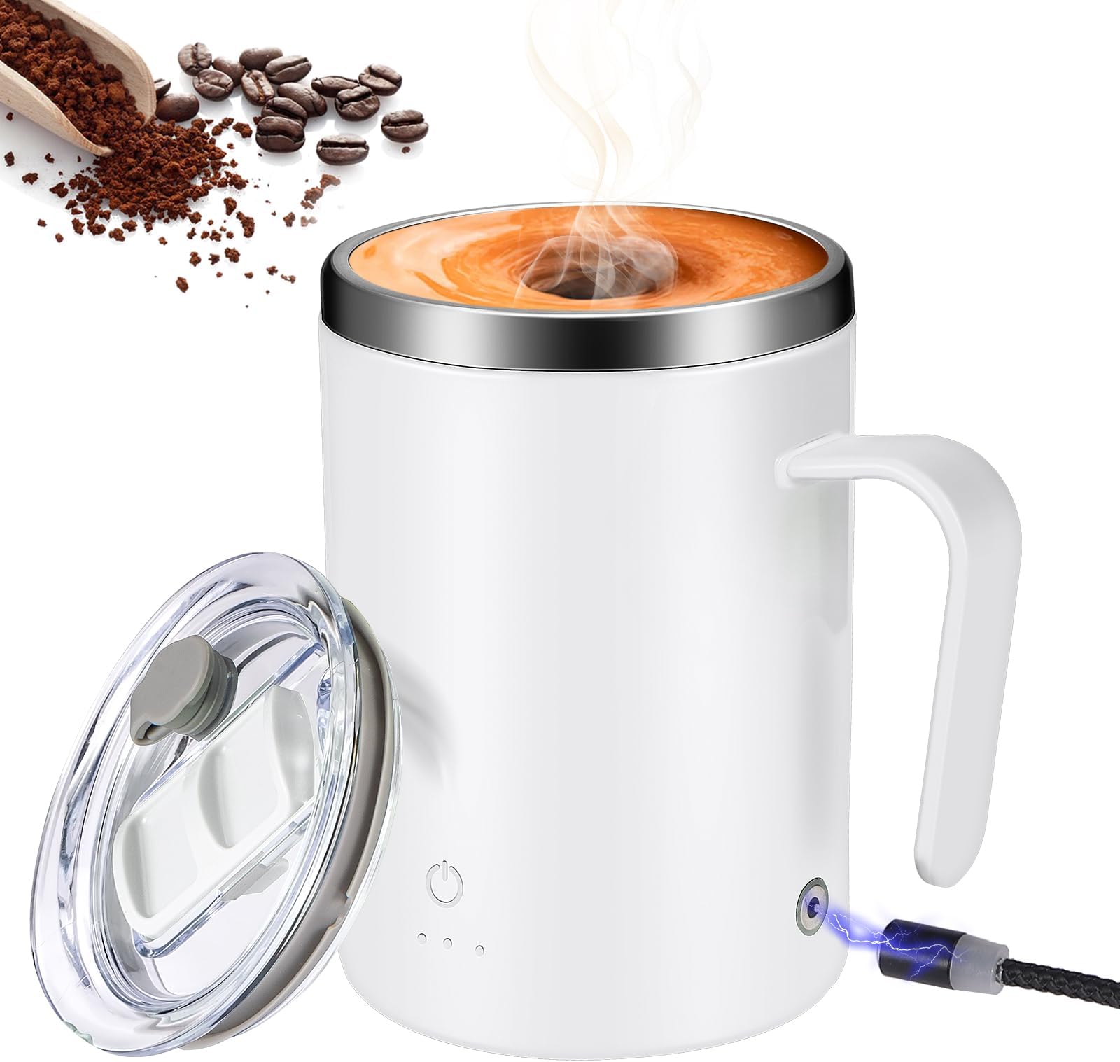 Buy KATHIYAWADI Self Stirring Coffee Mug Cup - Electric Stainless Steel Automatic Self Mixing & Spinning Home Office Travel Mixer Cup Best Cute Christmas Birthday Gift Idea For Men Women Kids Online