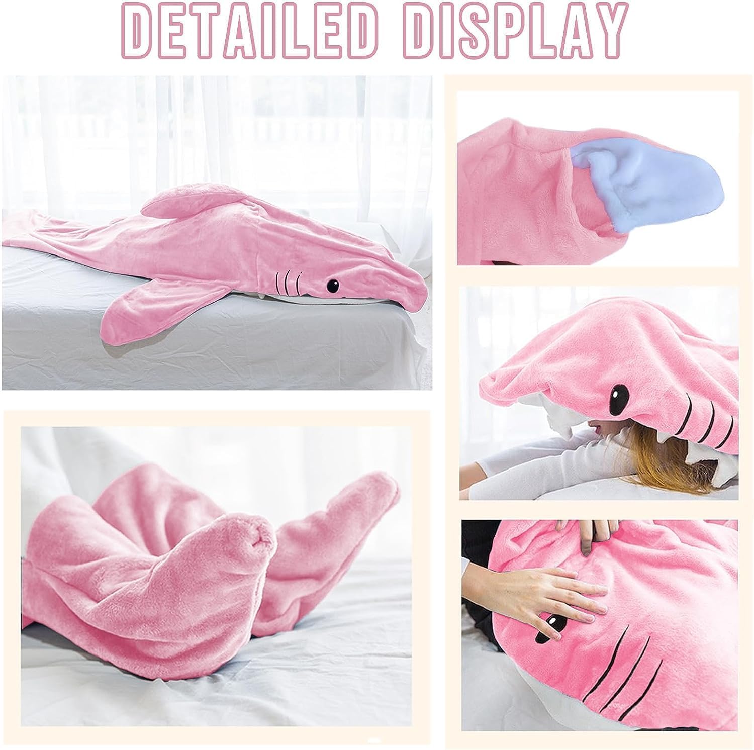 koc rekina dla dorosłych, bluza z kapturem z kocykiem, miękki koc flanelowy, przytulna flanela, kostium cosplay dla chłopców i dziewcząt dla miłośników rekinów