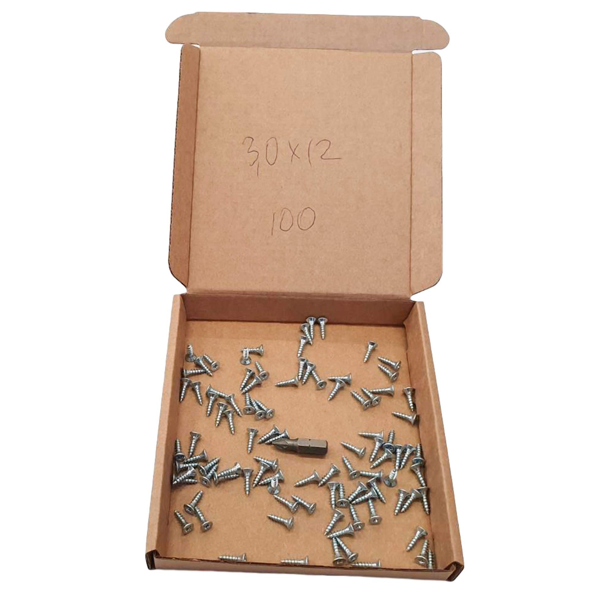 Viti Per Legno In Acciaio Zincato - Confezione Da 100 Pezzi | 3,0 X 12 Mm | Testa Pozi-Drive | Per Fai Da Te E Lavori Di Falegnameria - Foto 4