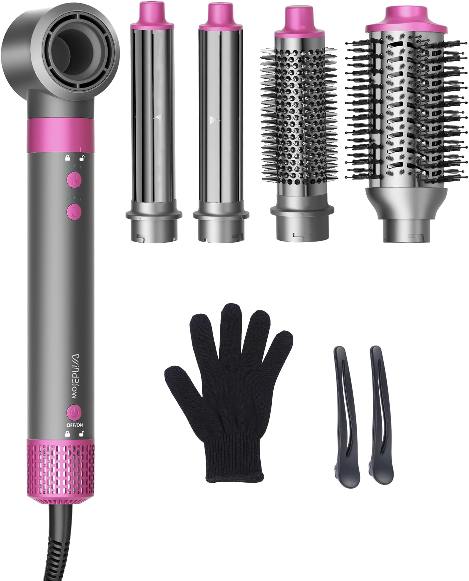 5 in 1 Hair Dryer Brush WindBlow Magic Styler, 110,000 RPM High-Speed Turbo Blow Dryer Brush, Professional 500 Million Negative Ionic Hair Dryer, Fast Drying for Curling Volumizing Air Styling