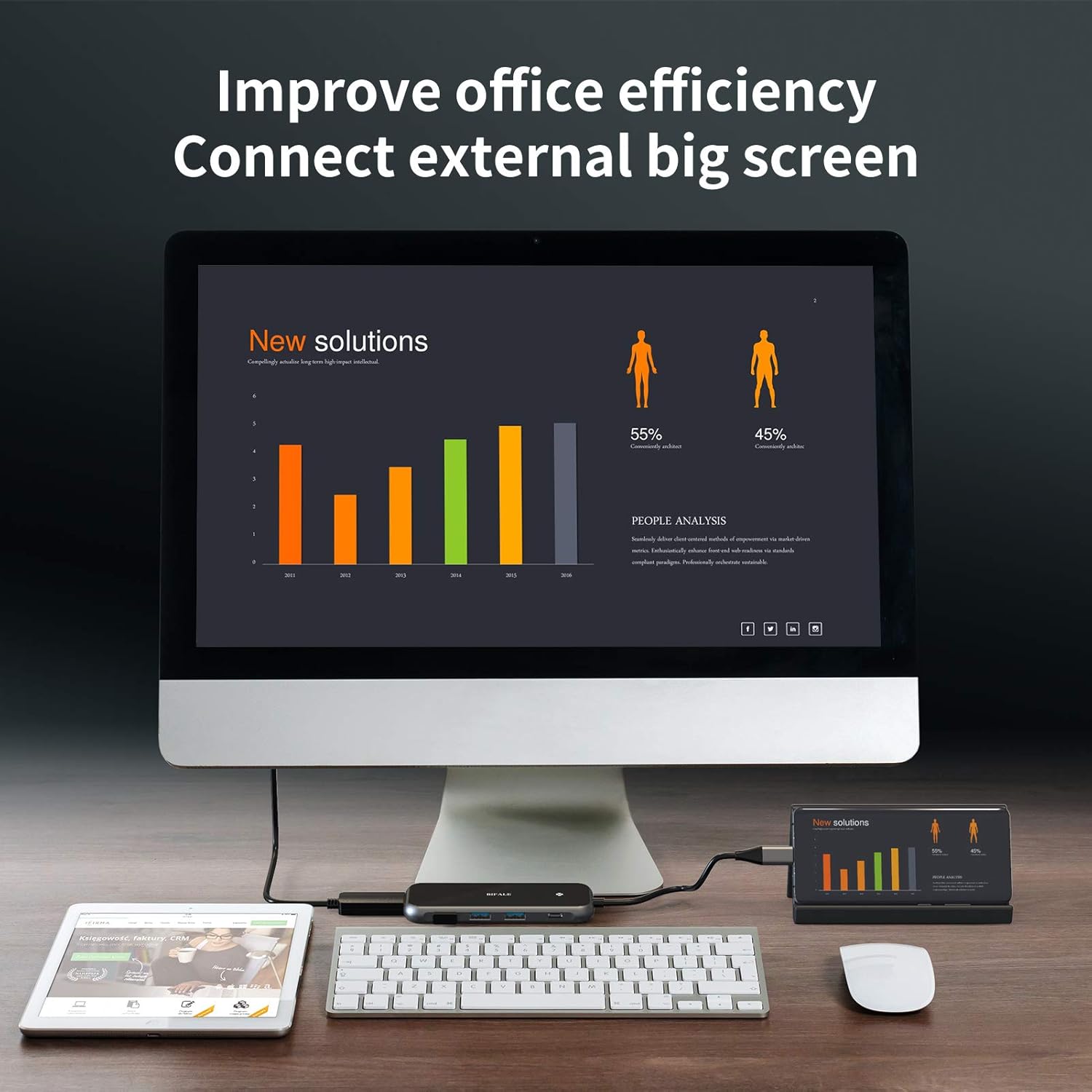 Blасk Frіdау - 60% оƒƒ BIFALE USB C Hub 7 in 1, USB C Adapter, Type C Multi-Function Hub with USB C to 4K HDMI, 3 USB 3.0 ports, SD/TF Card Reader, 100W PD Compatible with iPad Air 2020, MacBook Pro 13/15(Thunderbolt 3),etc