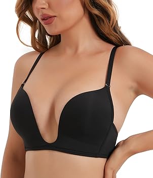 Brand: HACI HACI Women's Plunge Deep U Bra Push Up Multiway Seamless Low Cut Bra