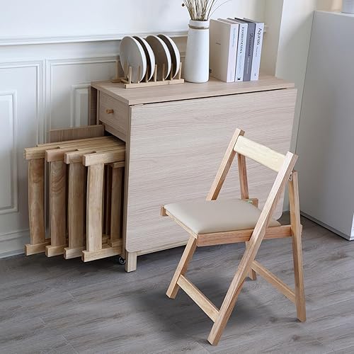 Miniatura 8 de Sillas de comedor plegables con asiento acolchado, sillas ligeras para fiestas, paquete de 2 sillas plegables para cenas, fiestas, bodas, eventos de