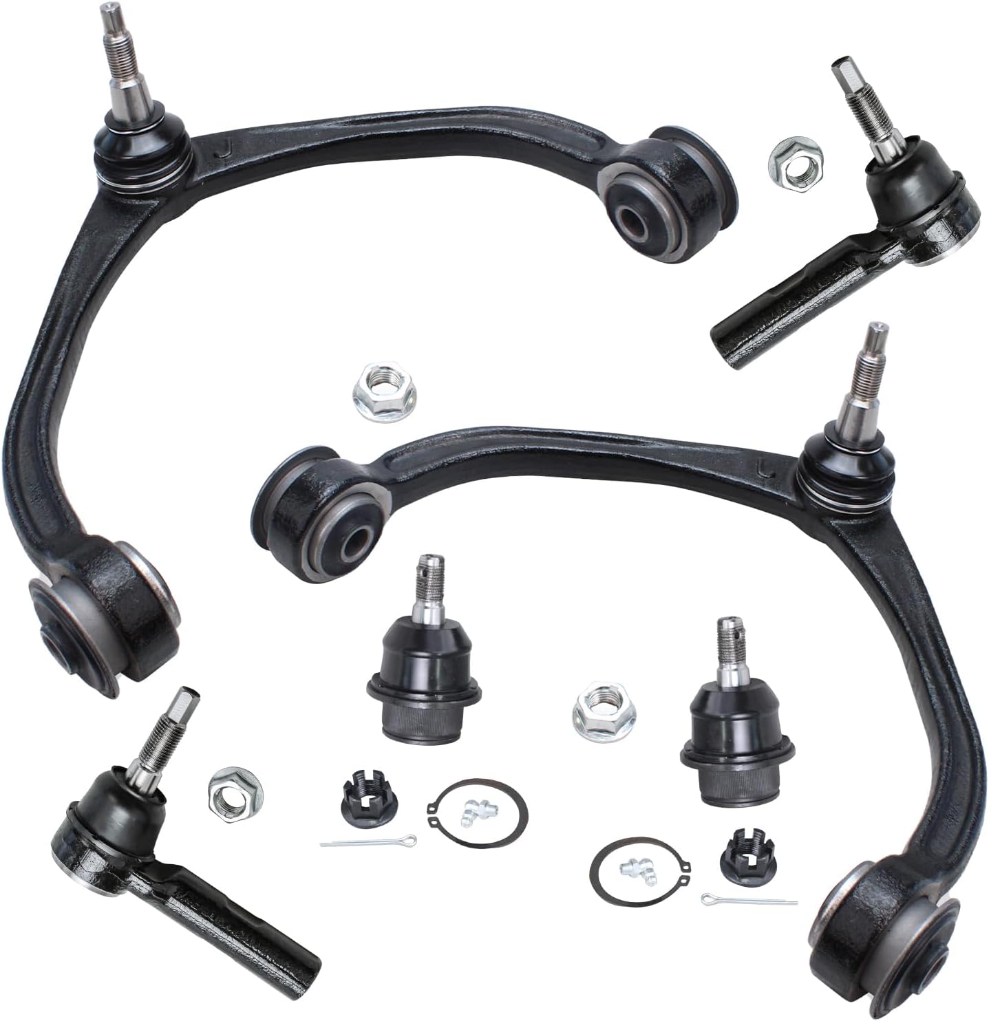 2001 Dodge Durango 8pc Front Upper Lower Ball Joints Outer Tie Rods Sway Bar Lin