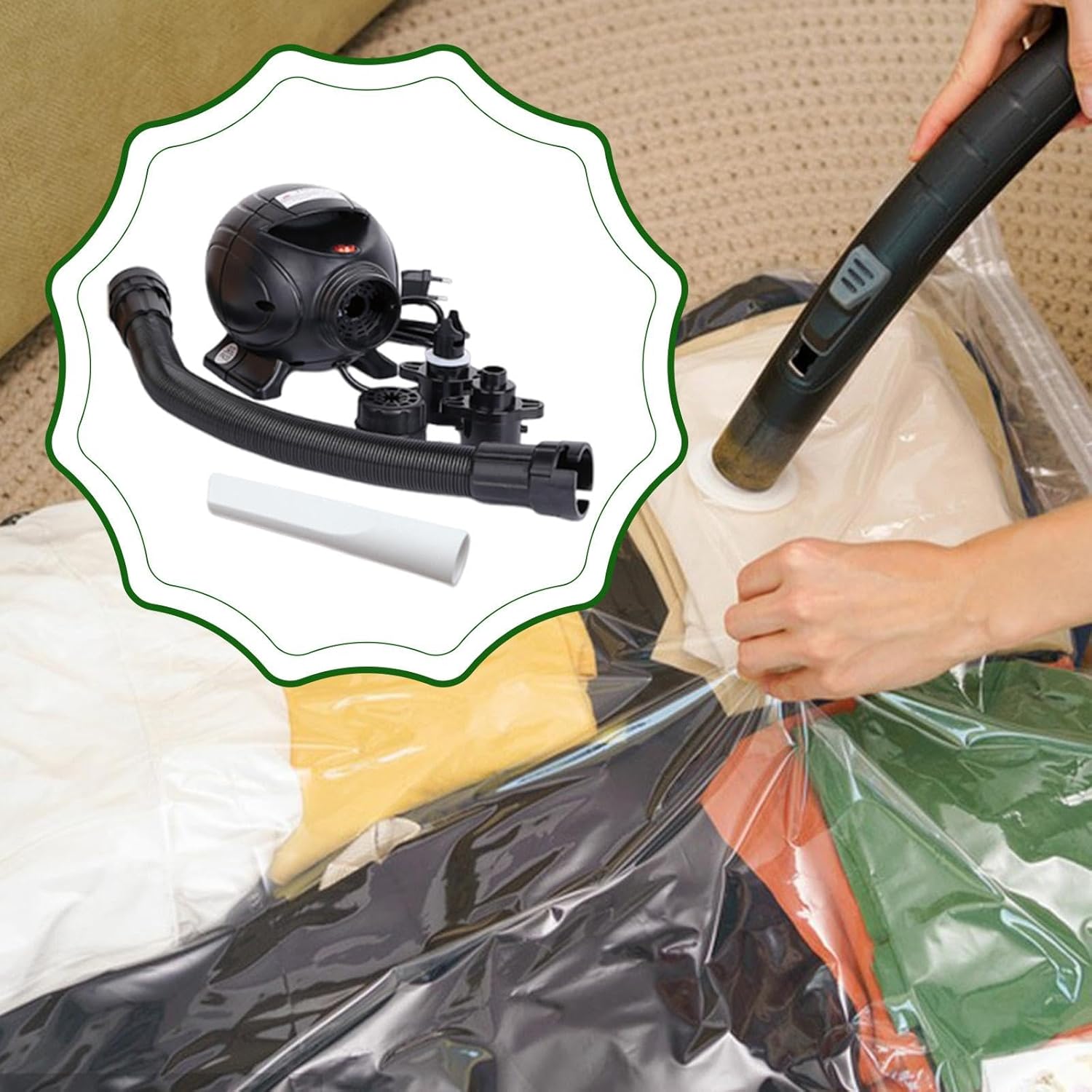 Electric Air Pump for Air Mattress Bed Exercise Yoga Ball Camping