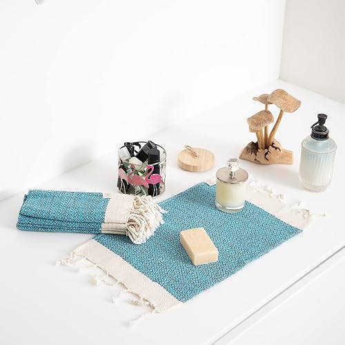 Miniatura 78 de SMYRNA TURKISH COTTON Paquete de 6 paños de baño versátiles para baño, hotel, spa, gimnasio, suaves, absorbentes, prelavadas y de secado rápido
