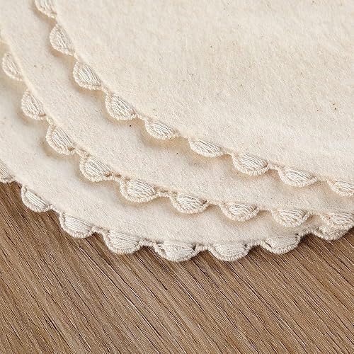 Miniatura 6 de GZMM Babero para niña, reversible, impermeable, hecho a mano, de algodón natural, babero, 0-12 meses, paquete de 2 (blanquecino A, 0-12 meses)