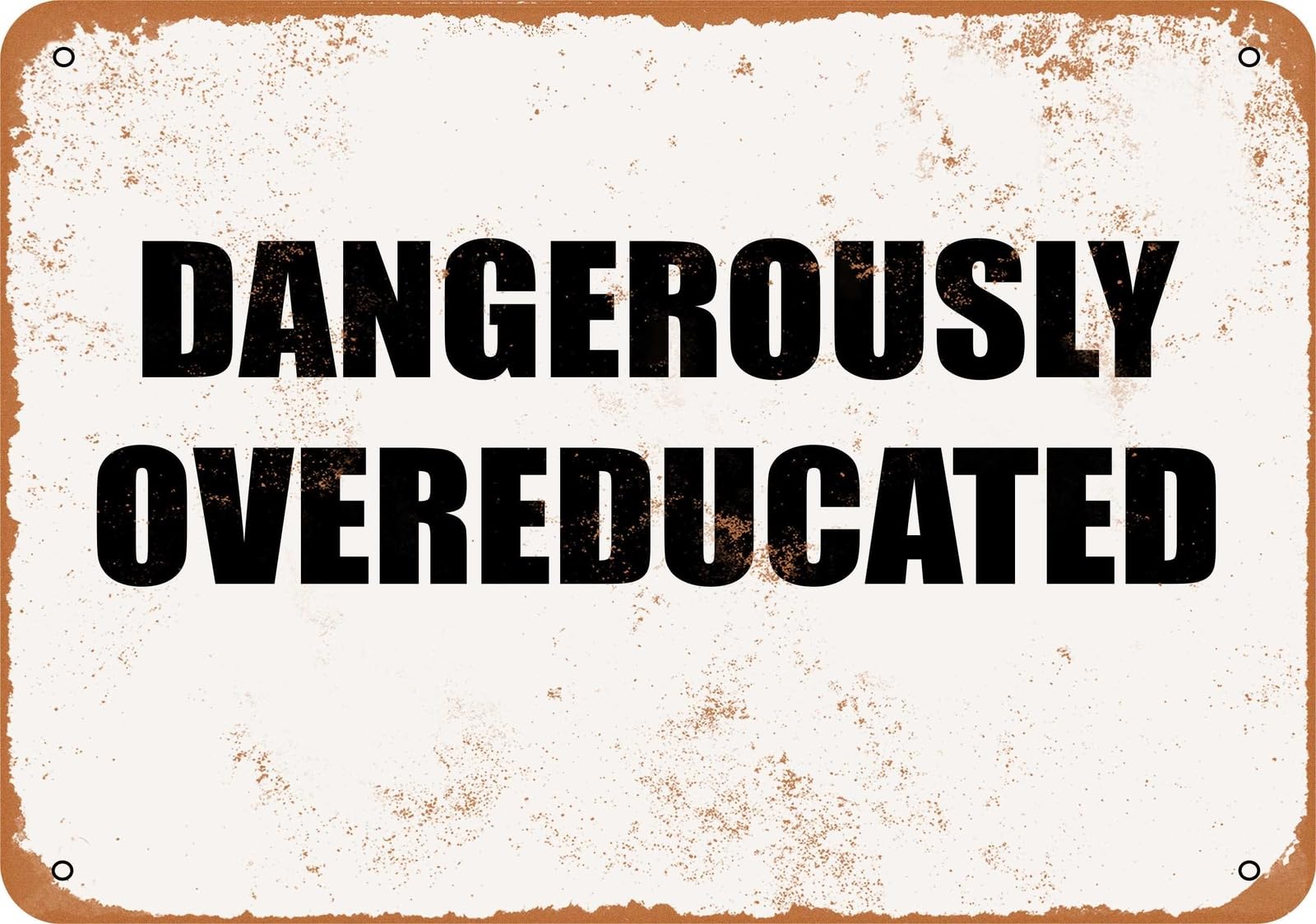 Miaomansenstore Metal Sign - Dangerously Overeducated- Vintage Look Home Decor