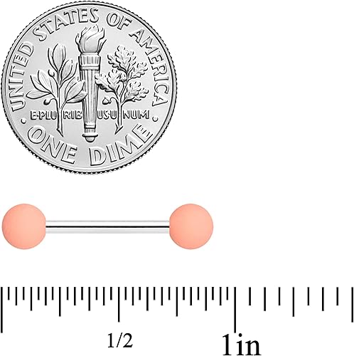 Vista 2 de Body Candy Juego de 2 anillos de pezón mate de acero inoxidable 316L de calibre 14 de 916 pulgadas para mujer