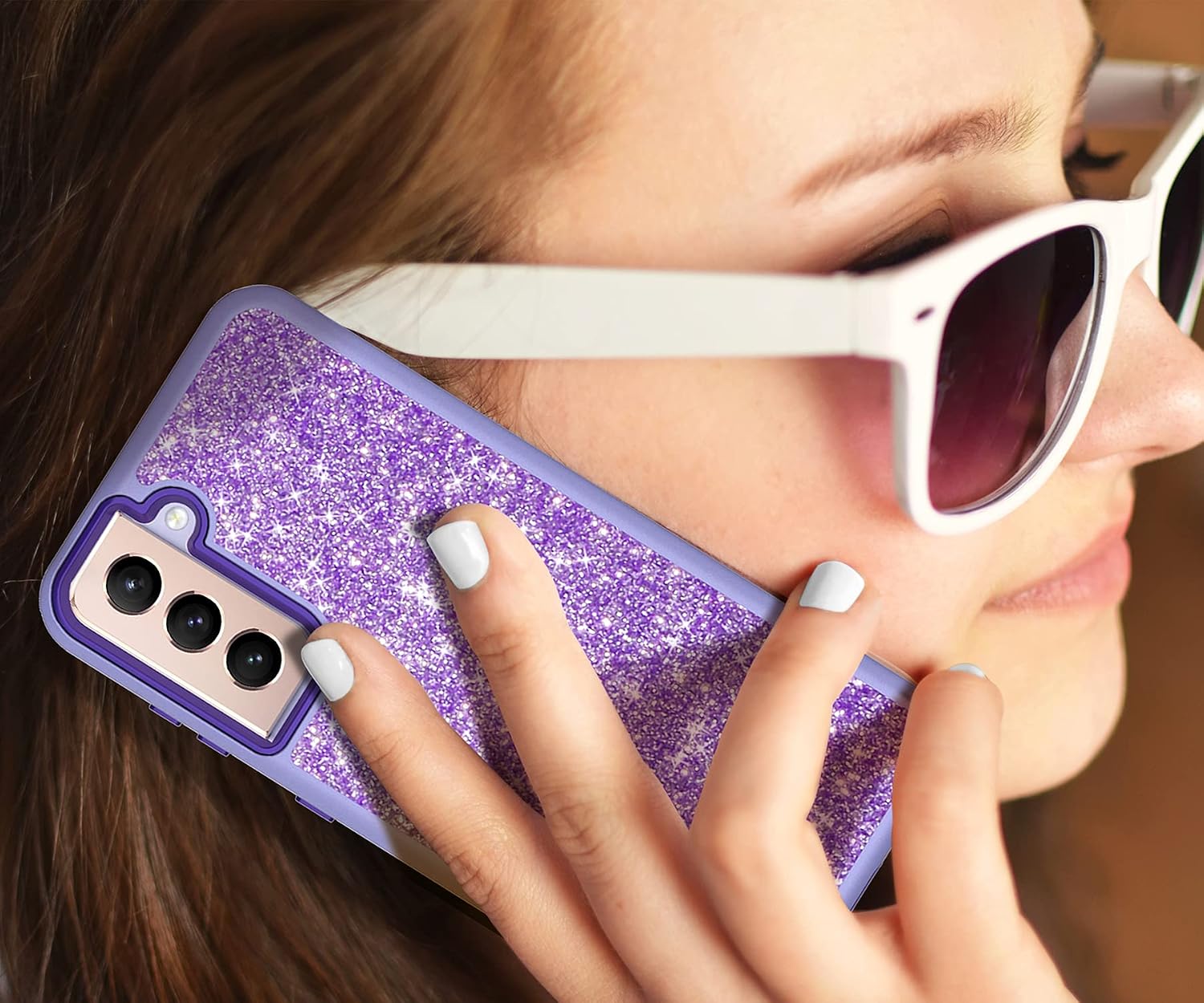 Coolwee Full Protective Case for Galaxy S21 5G Heavy Duty Hybrid 3 in 1 Rugged Shockproof Women Girls for Samsung Galaxy S21 6.2 inch Light Purple
