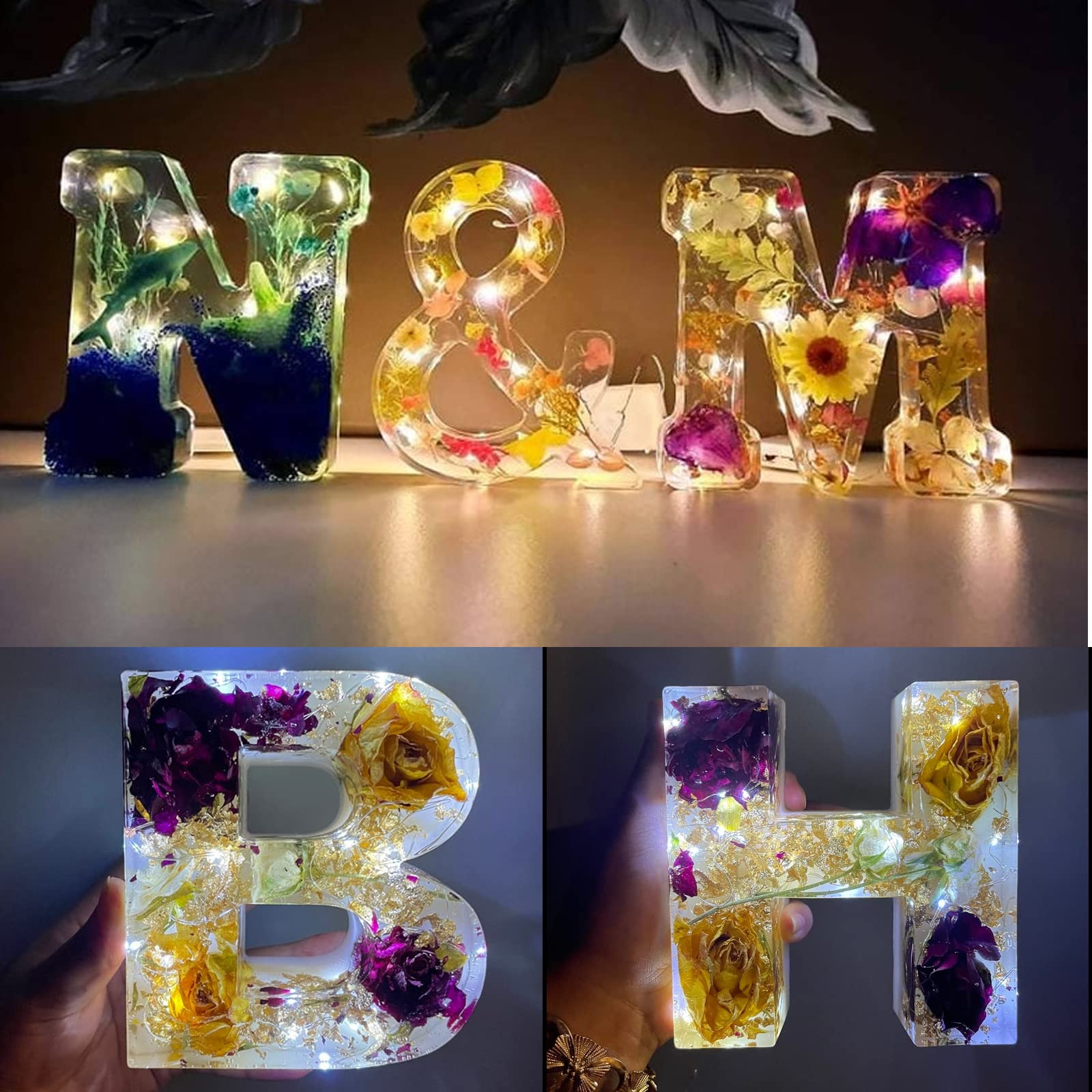JAWSEU Silikon-Formen Für Epoxidharz – Großbuchstaben A-Z, DIY 3D Alphabet, Wiederverwendbar Zum Gießen