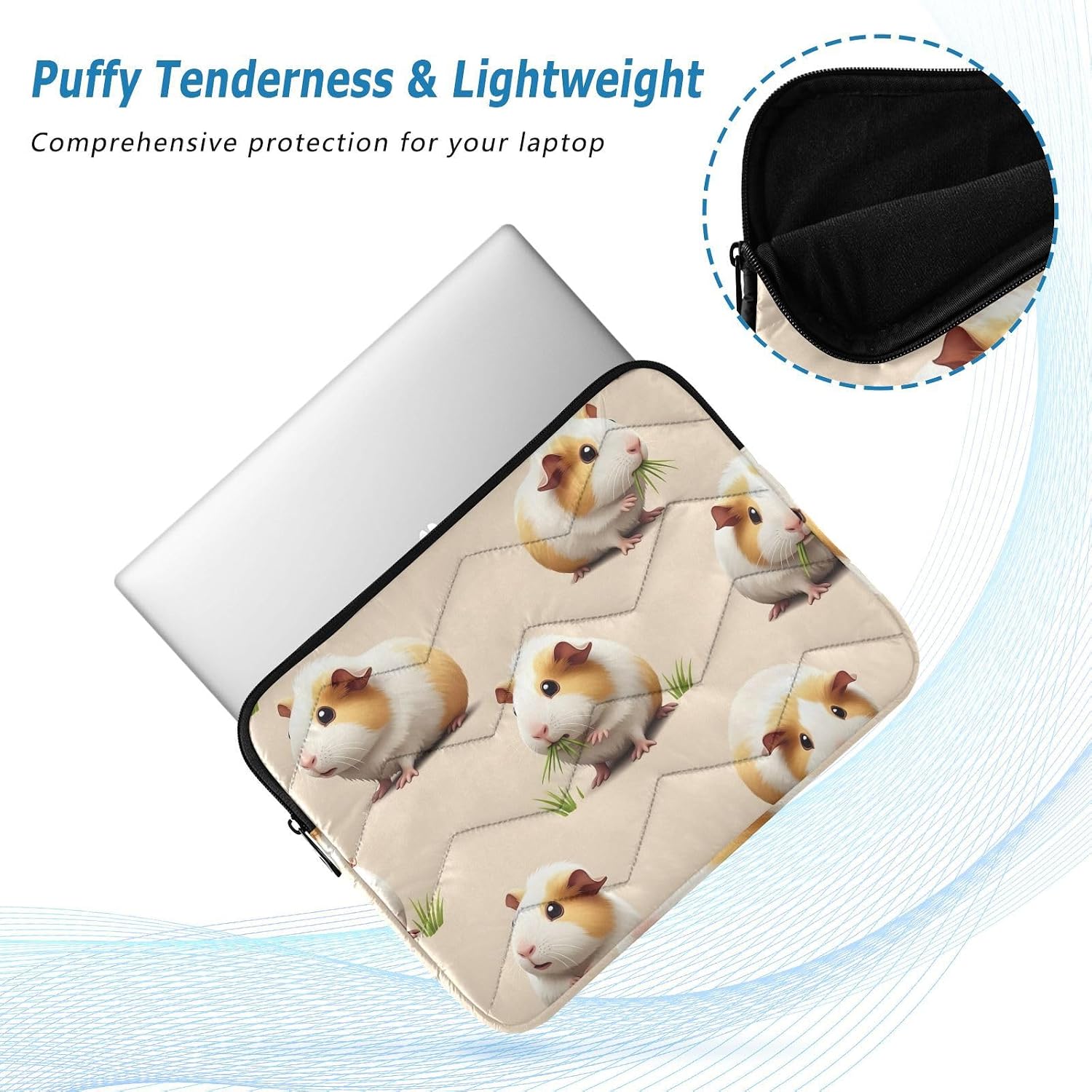 Cute Guinea Pig 13-14 Inch Laptop Sleeve 13 Inch Computer Case 13 Inch Laptop Sleeves image 5