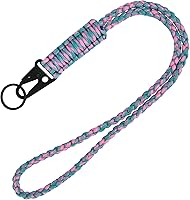 Vista 18 de Llavero de Paracord de Servicio Pesado, Collar de Paracord, Llavero para Teléfono Celular, Silbatos, Correa Trenzada para Muñeca