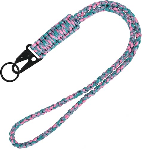Miniatura 18 de Llavero de Paracord de Servicio Pesado, Collar de Paracord, Llavero para Teléfono Celular, Silbatos, Correa Trenzada para Muñeca