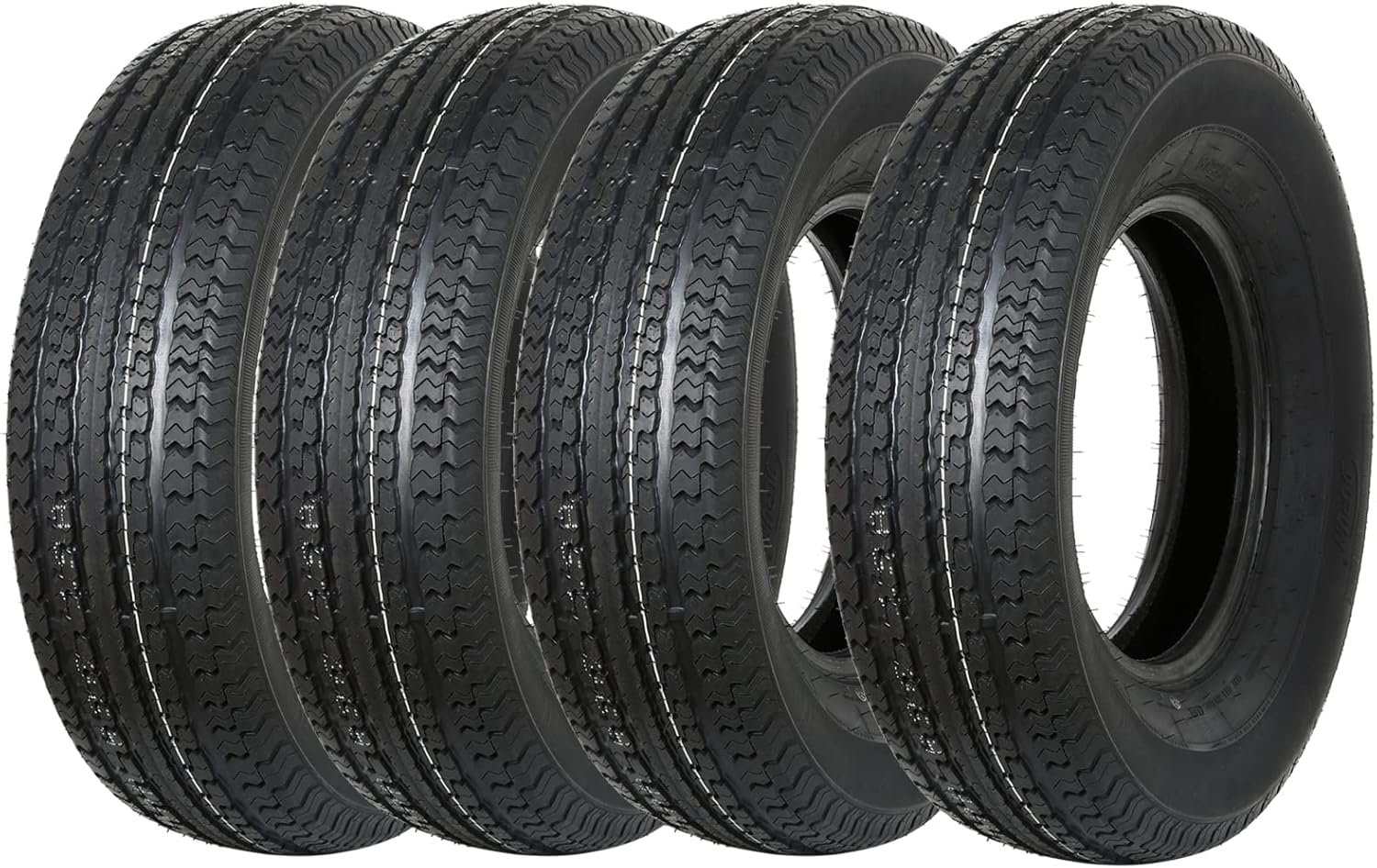 Set of 4 Durun ST225/75R15 Radial Trailer Tire, ST225-75R15 ST 225/75R15, 10 Ply Load Range E, 117N