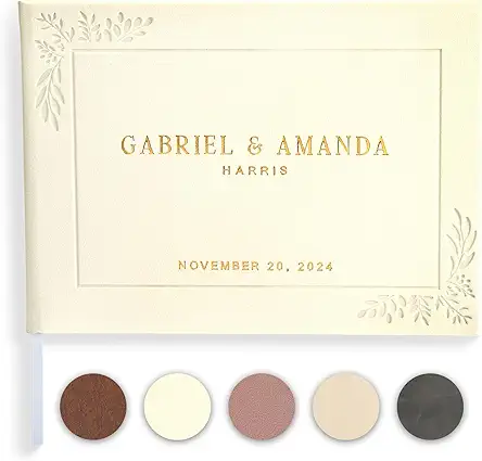 Promot Personalized Wedding Guest Book - Elegant Hardcover...