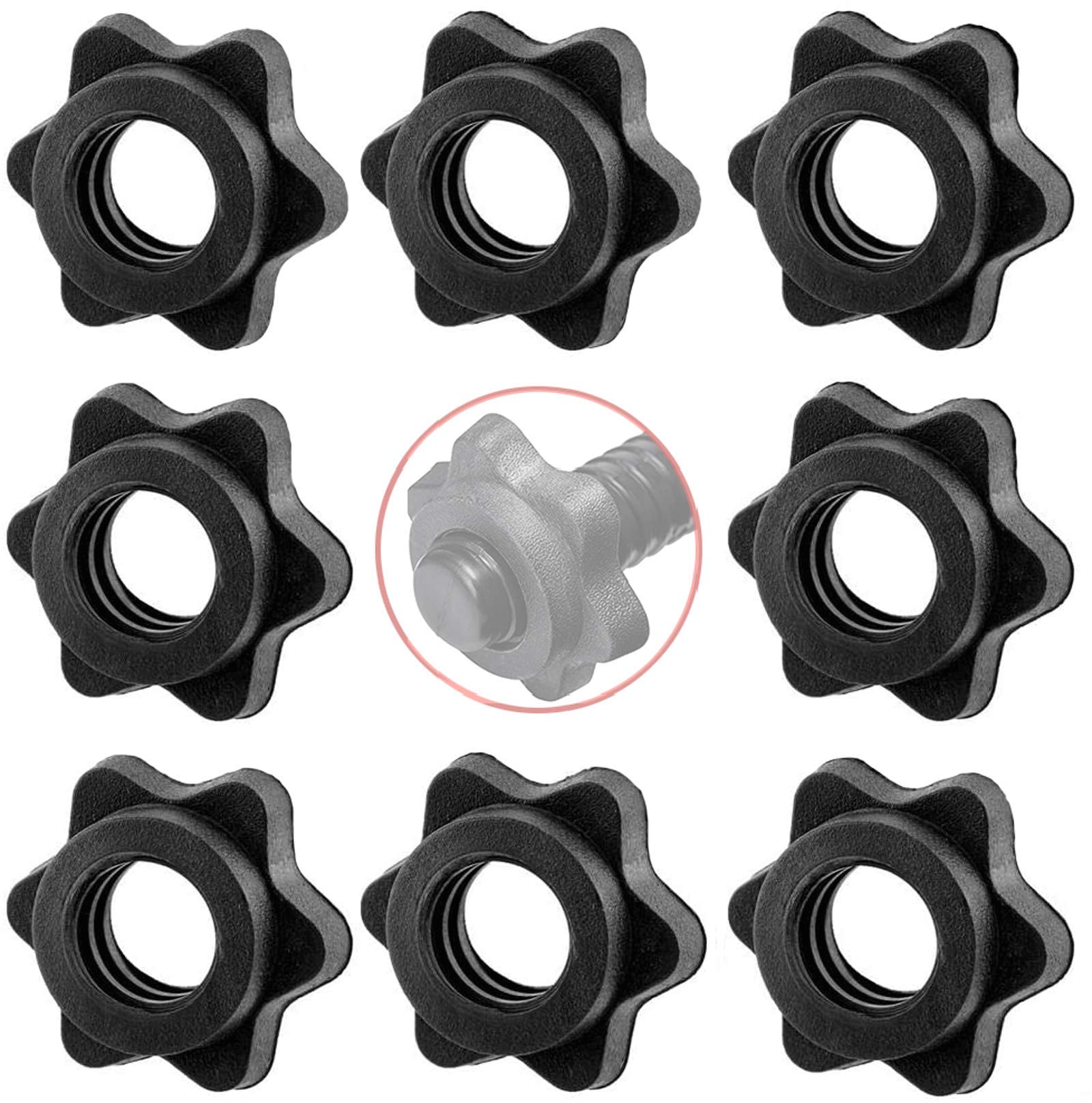 Dumbbell Collars 1 inch Dumbbell Hex Nut Barbell Collar Clamps Weight Clips for Dumbbells,Spinlock Collars for 1 Inch Standard Barbells Bars Sports Weight Lifting Fitness